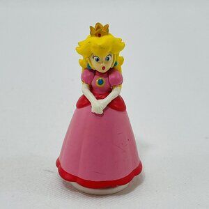 Nintendo Mario Princess Peach Surprised Figure Toy 2” Display Topper Stand Shelf